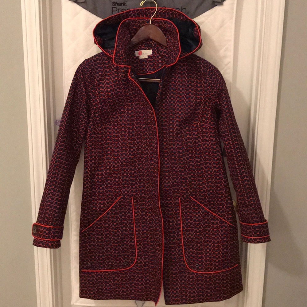 Cute Boden rain coat with glasses pattern